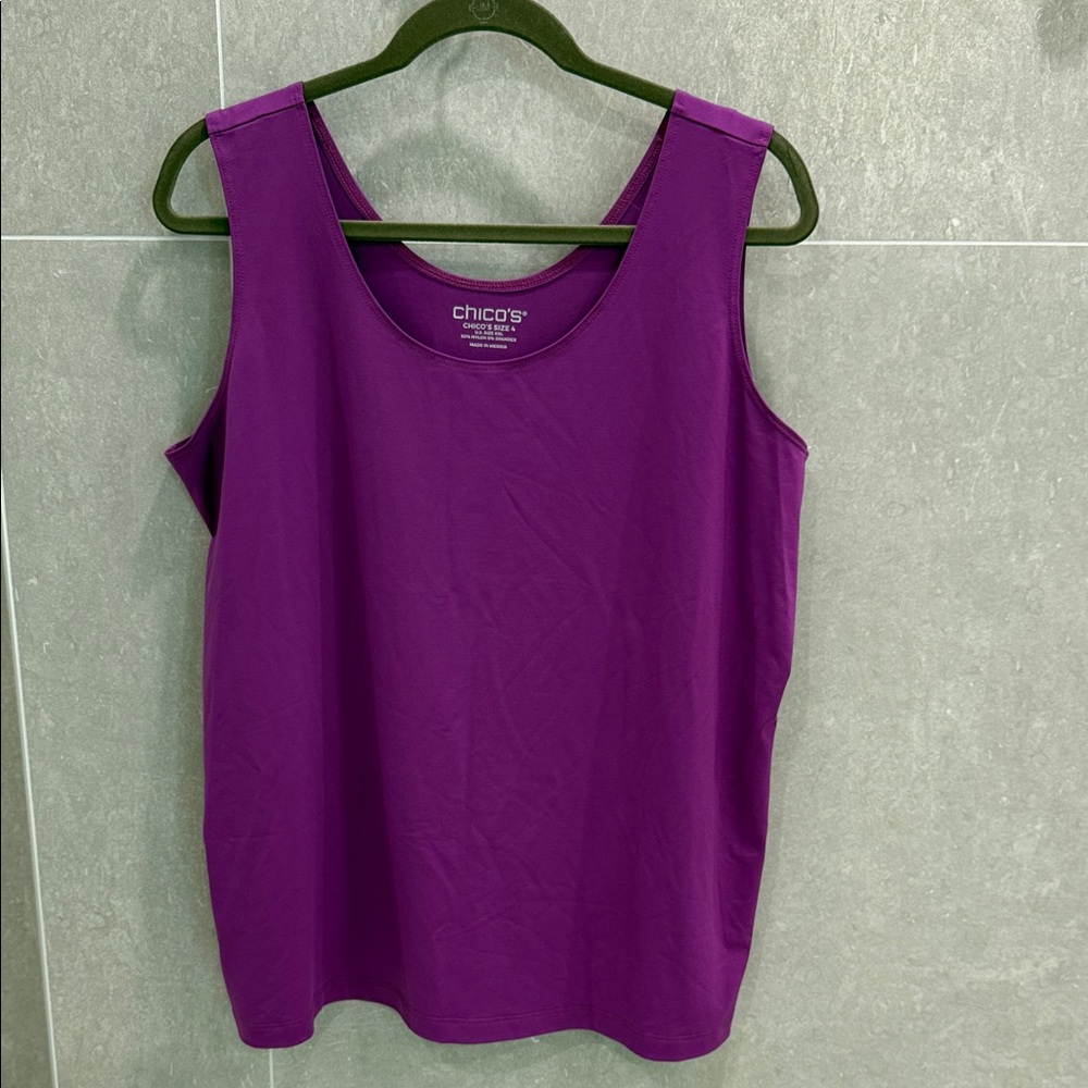 Chico's Microfiber Tank Vibrant Purple Tank Top